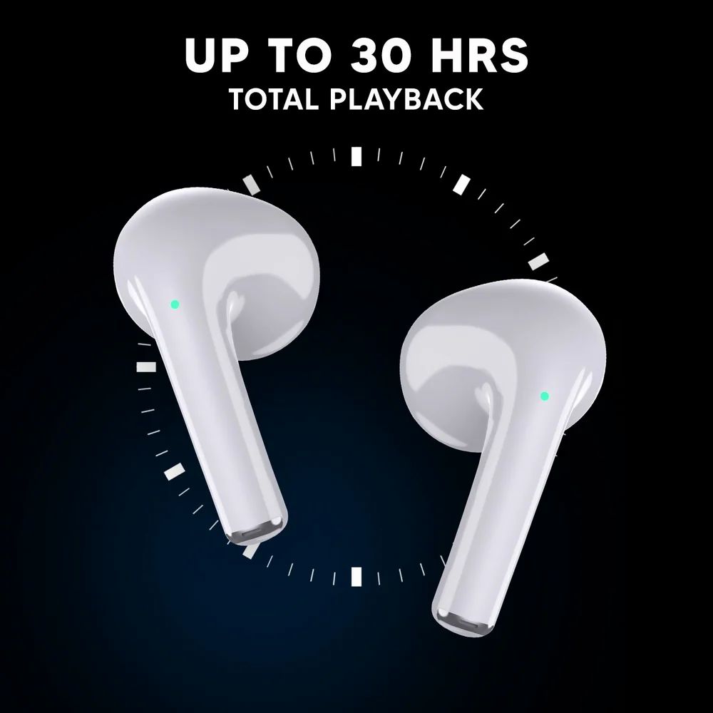 White ET 219 True Wireless Bluetooth Earbuds