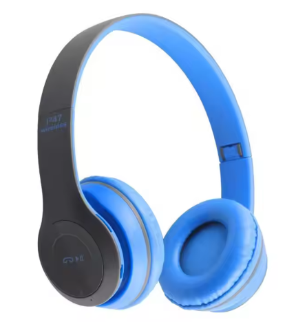 P47 Wireless Over-Ear Headphones | Foldable Bluetooth Stereo Headset with Mic