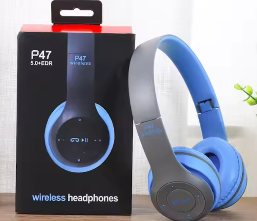 P47 Wireless Over-Ear Headphones | Foldable Bluetooth Stereo Headset with Mic