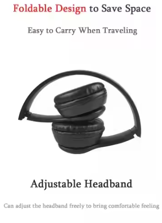P47 Wireless Over-Ear Headphones | Foldable Bluetooth Stereo Headset with Mic