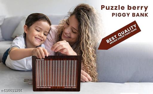 Yash Wooden Piggy Bank for Kids & Adults, Coin Box with Carved Design, Savings Box, Mini Bank, Donation Box, Smart MoneyBox, Wooden Coin Box, Money Saver, Piggy Bank with Numbers